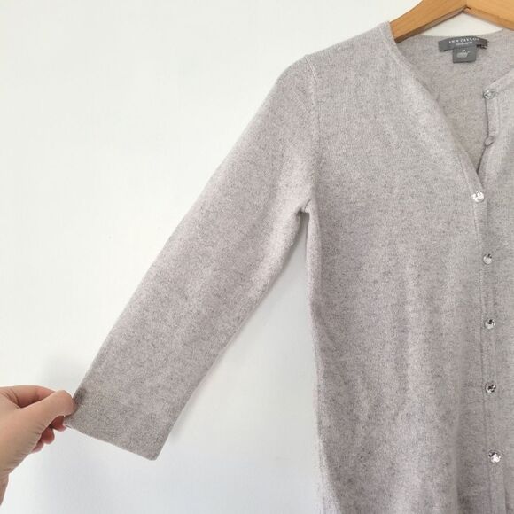 Ann Taylor Cashmere Metallic Silver Gray Women's Sweater Small - Picture 5 of 5